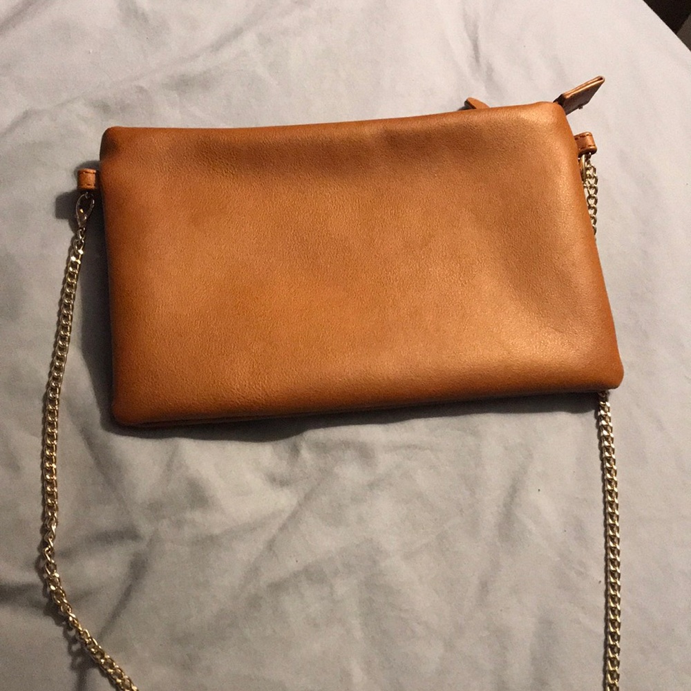 NEVER USED SMALL BROWN LEATHER CROSSBODY